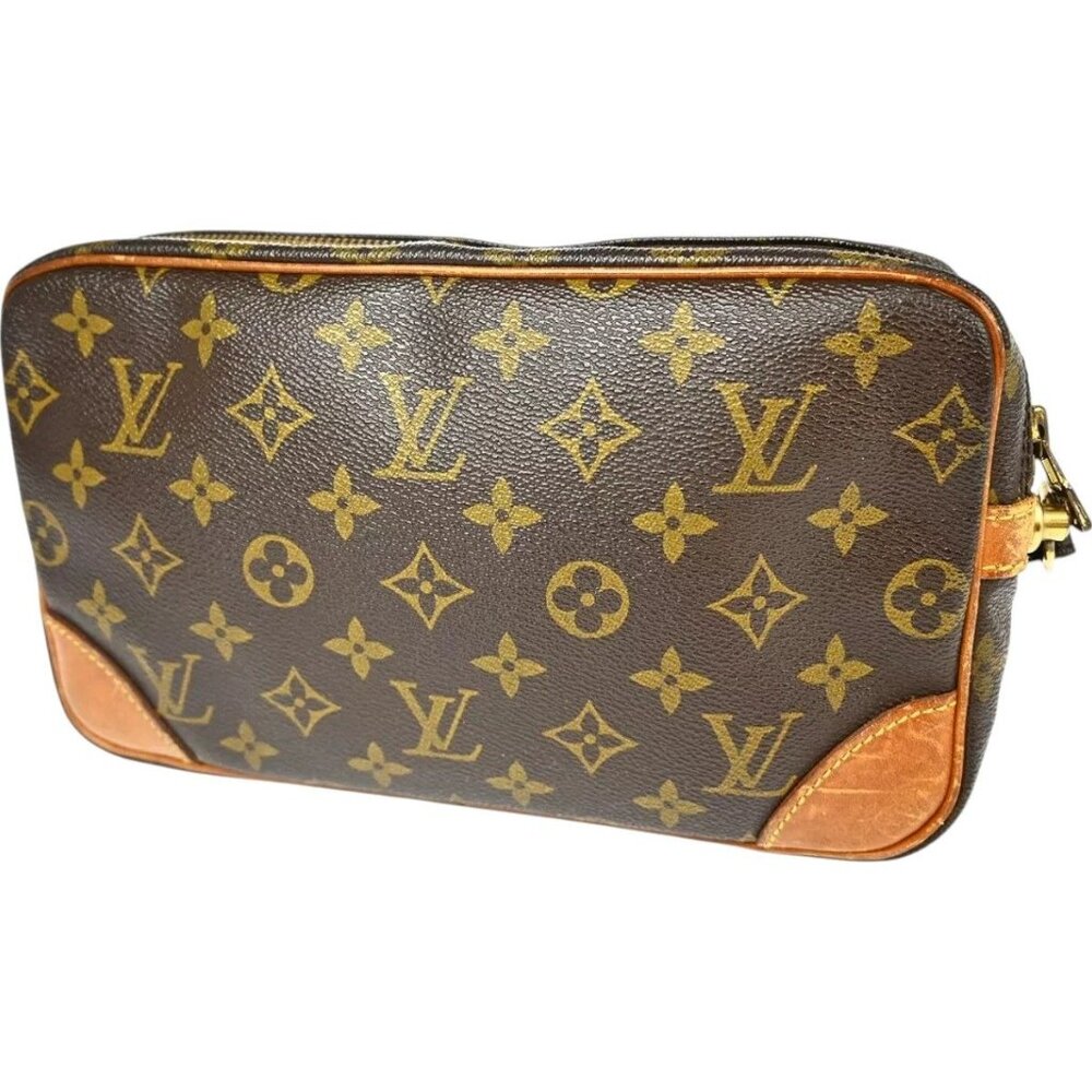 409241BT (L3) Louis Vuitton Clutch Bag Dragonne GM Brown Monogram - Picture 2 of 10